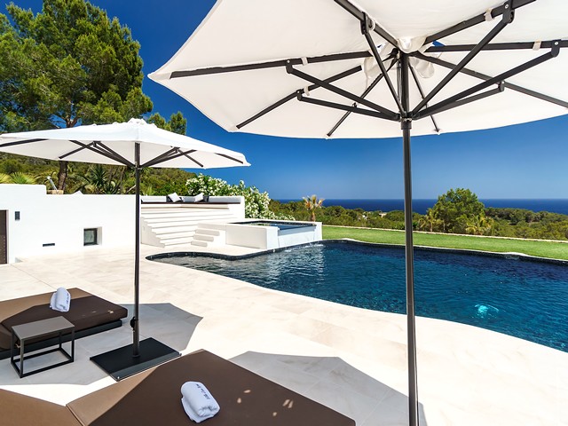 the pool and view from villa
