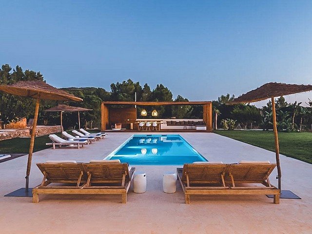 luxury ibiza villa at night