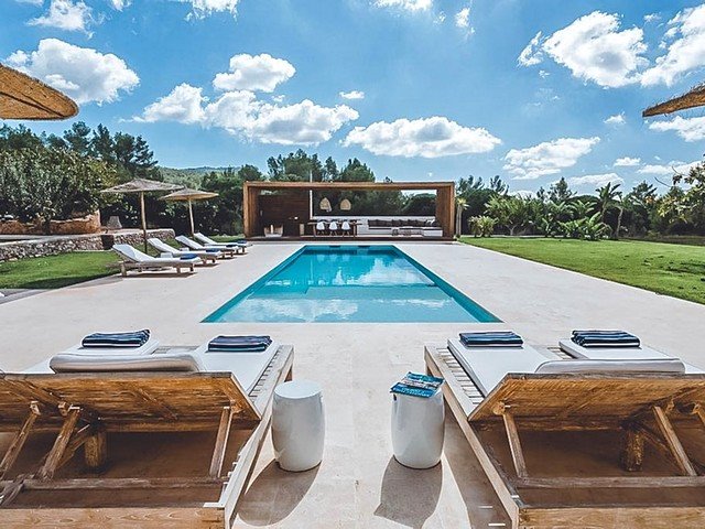 pool area at villa