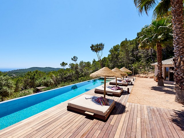 View from Ibiza villa with pool